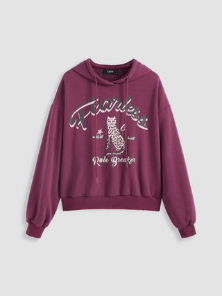 Fearless Terry Tiger Graphic Drawstring Hoodie