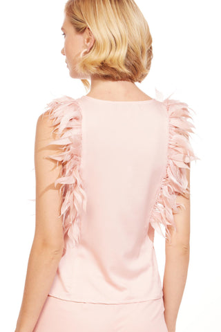 Feather Top - Pink