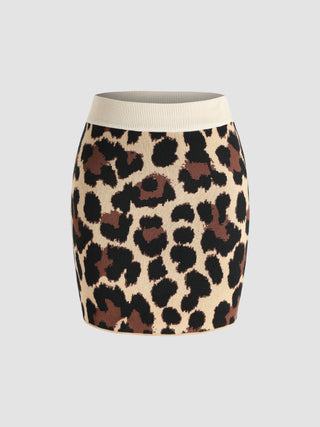 Feline Instinct Patterned Mini Skirt