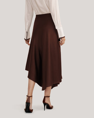 Flattering Silk Skirt With Asymmetric Hem