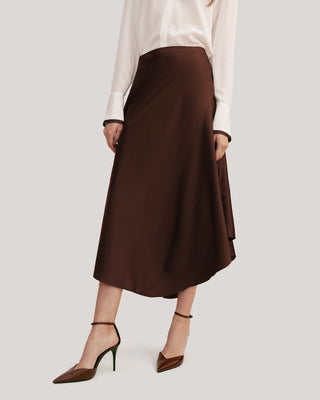 Flattering Silk Skirt With Asymmetric Hem