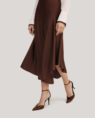 Flattering Silk Skirt With Asymmetric Hem