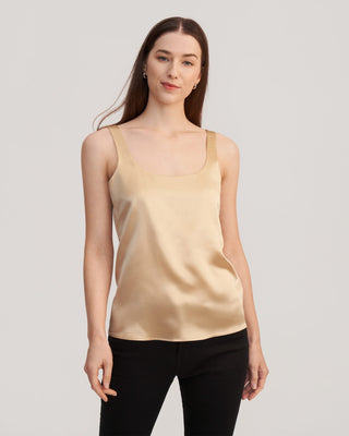 Flattering U Neck Silk Camisole