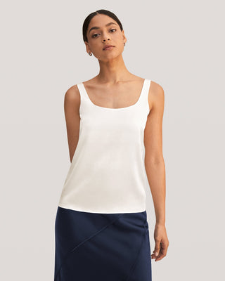 Flattering U Neck Silk Camisole (Natural White / 12)