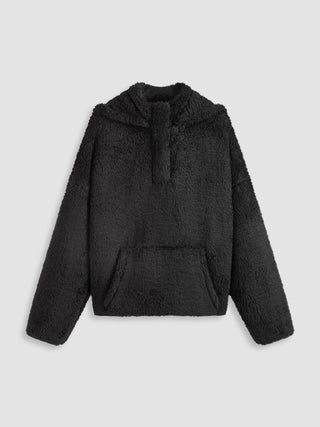 Fleece Pocket Solid Hoodie