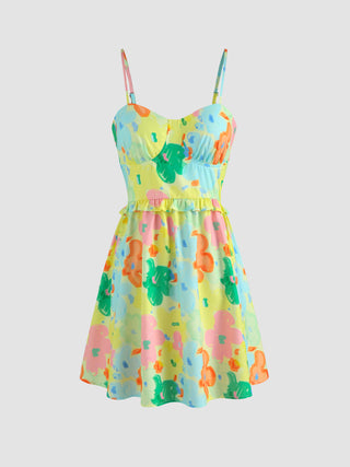 Floral Graffiti Mini Cami Dress