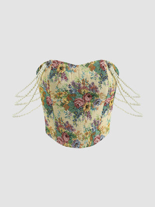 Floral Jacquard Pearl Tank Top (M / Multicolor)