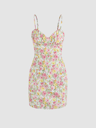 Floral Pattern Mini Dress