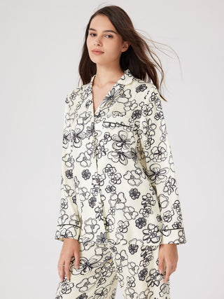 Floral Pattern Pajama Top