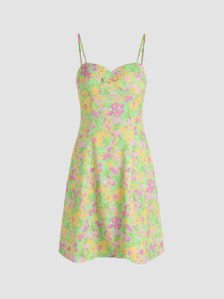 Flowers On Grass Sweetheart Cami Dress