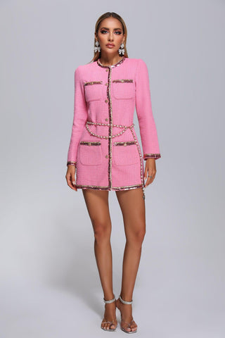 Galla Weave Blazer Dress (M / Pink)