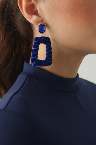 Grasa Velvet Jewelry EarringsOne size (One size / Blue)