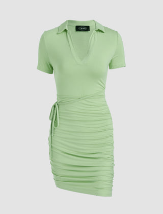 Green Asymmetrical Hem Dress