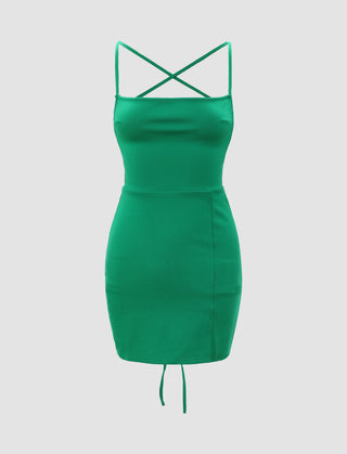 Green Backless Mini Dress