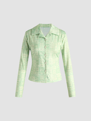 Green Paisley Pattern Blouse