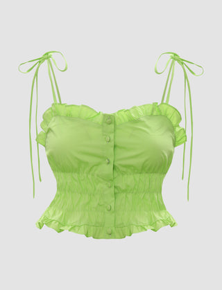 Green Ruffle Cami