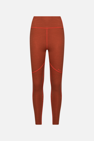 a woman ' s leggings with a red waistband