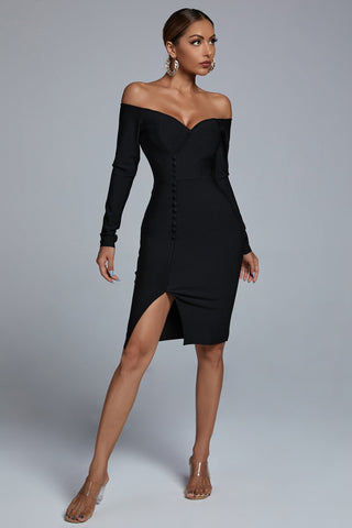 Hannah Black Bandage Mini Dress