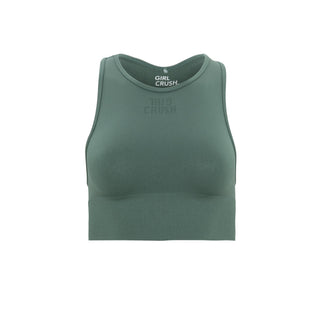 the crop top in forest green