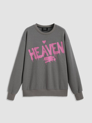 HEAVEN Terry Round Neckline Graphic Sweatshirt