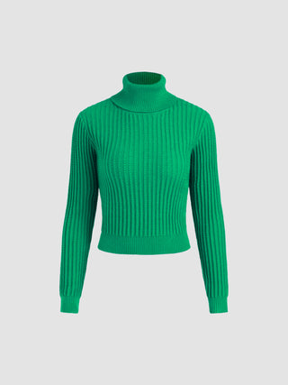 High Neck Solid Sweater