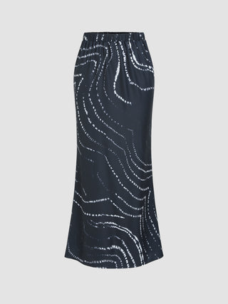 High Waist All Over Print Maxi Skirt