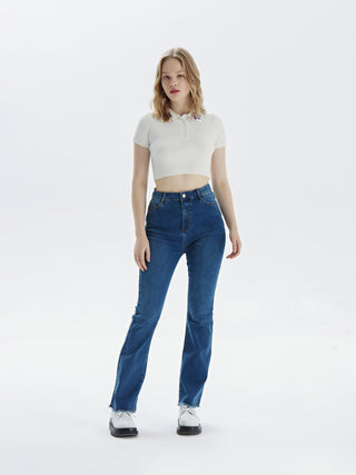 High Waist Denim Flares