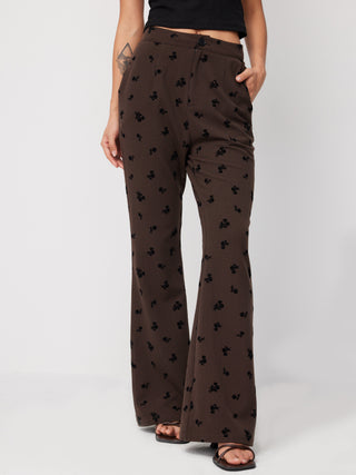 High Waist Floral Wide Leg Trousers