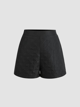 High Waist Geometric Mini Shorts