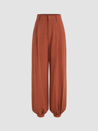 High Waist Pleated Jogger Pants