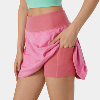 High Waisted 2-in-1 Side & Back Pocket Tennis Skirt