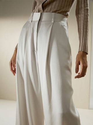 High-Waisted Wide Leg Dense Silk Pants