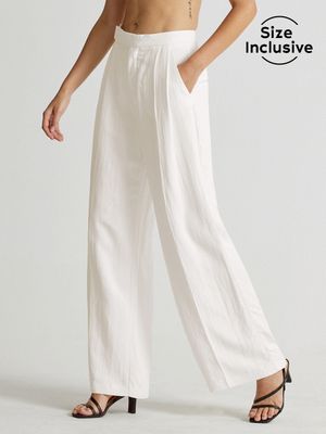 High Waisted Wide Leg Linen Pants