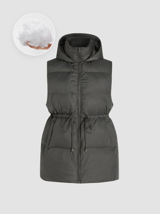 Hooded Solid Puffer Vest