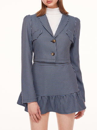 Houndstooth Button Up Jacket