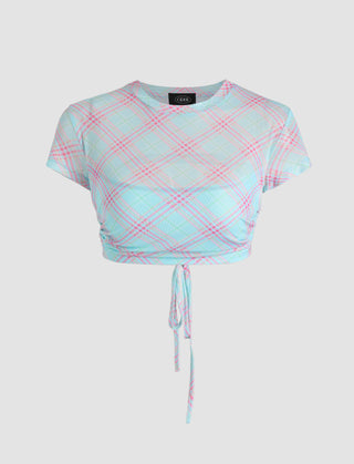 Ice Cream Check Tie Top