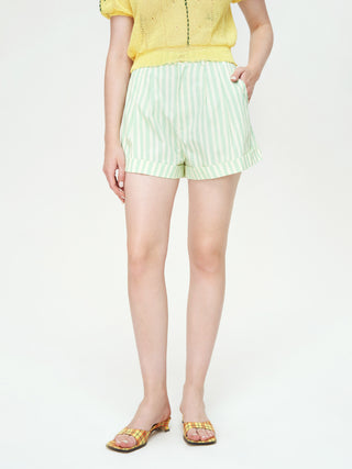 Ice Cream Date Striped Mini Shorts