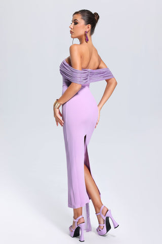 Inya OffShoulder Ruched Dress (L / Purple)