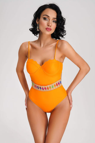 Ivory Swimsuit (S / Orange)