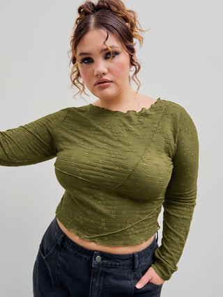 Jacquard Knitted Long Sleeve Top Curve & Plus