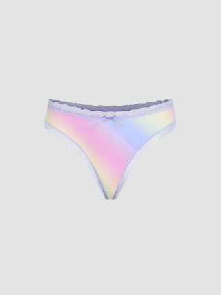 Jersey Mid Waist Ombre Lace Panty