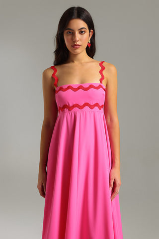 Jilly Halter Maxi Dress (M / Pink)