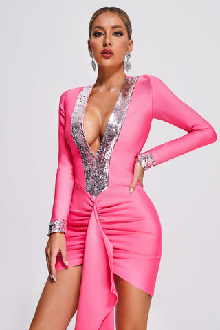 Kaylin Sequin Mini Bandage Dress