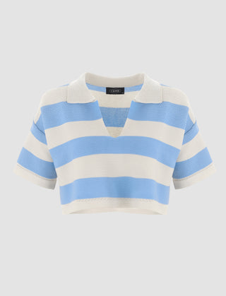 Keep You In Striped POLO Crop Top