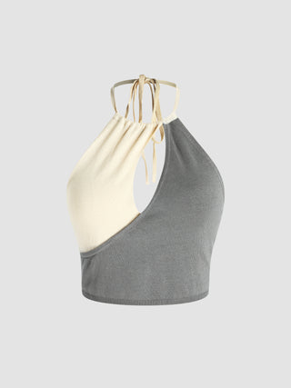 Knit Colorblock Halter Top