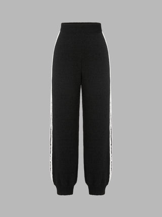 Knit Elastic Waist Solid Drawstring Sweatpants