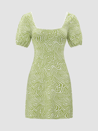 Knit Green Sage Swirl Dress