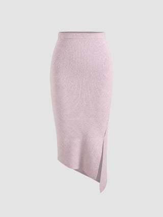 Knit Hollow Midi Skirt