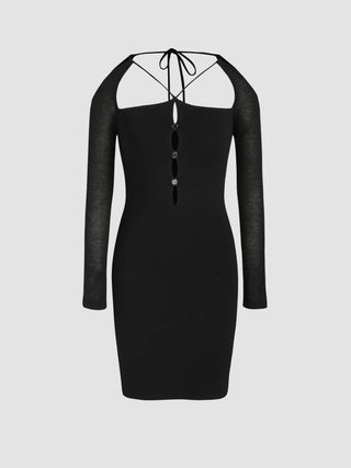 Knit Hollow Out Mini Bodycon Dress