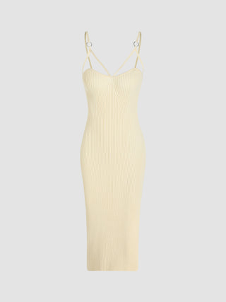 Knit Rib Solid Cami Dress